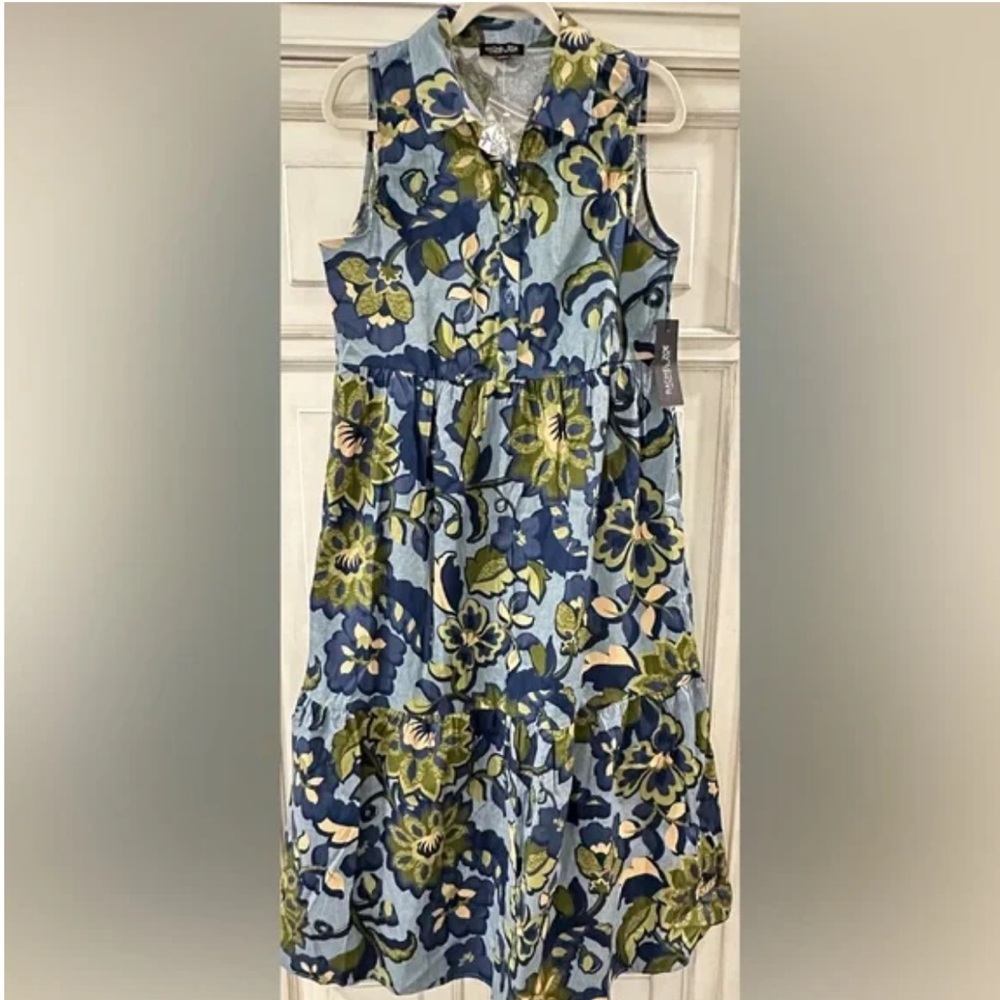 Rachel Zoe Blue and Green Floral Dress